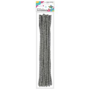 Druciki kreatywne Titanum 30cm Brokat Srebrne, 30szt